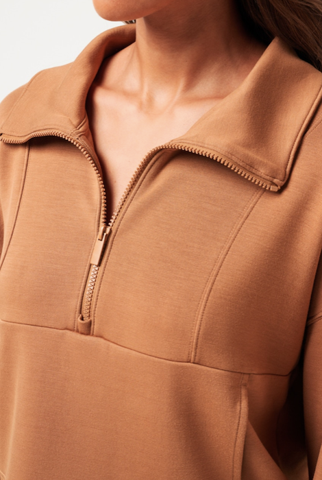 Travismathew Skyloft Soft Half Zip - Chestnut
