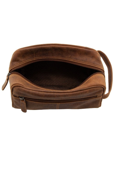 Greenwood Leather Banff Toiletry Bag - Sandal