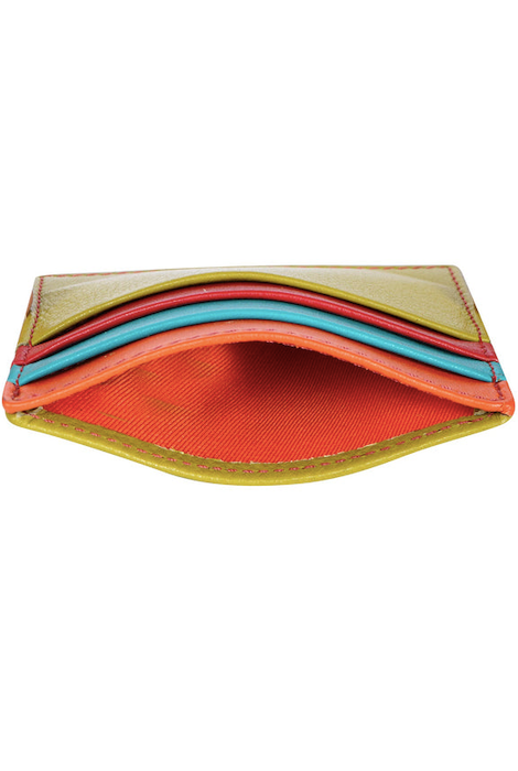 Greenwood Leather Melody Card Wallet - Red Multi