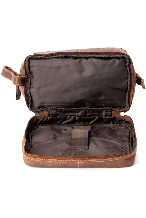 Greenwood Leather Napier Toiletry Bag - Sandal