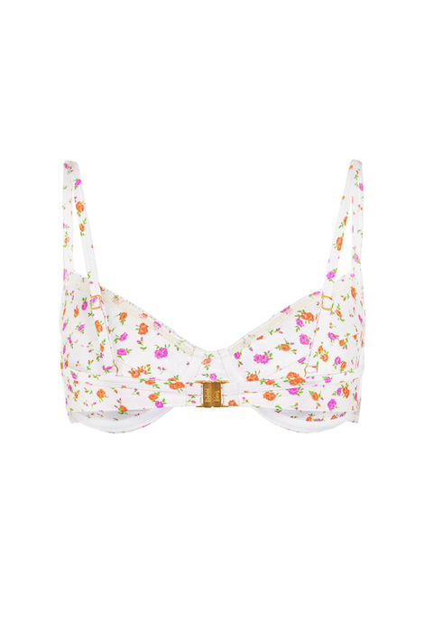 Kulani Kinis Double Ruffle Underwire Bikini Top - Rosie Posie