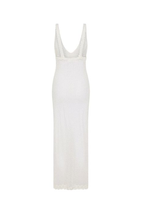 Kulani Kinis Crochet V Neck Maxi Dress - Ivory