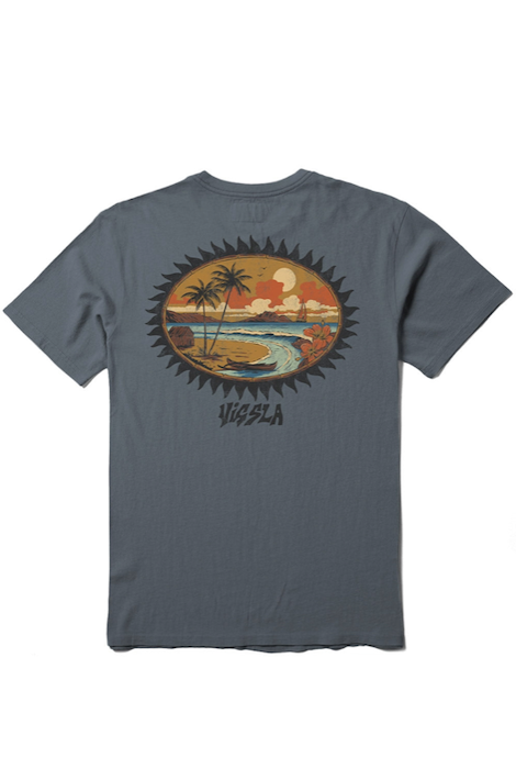Vissla Riviera Short Sleeve Pocket Tee - Graphite