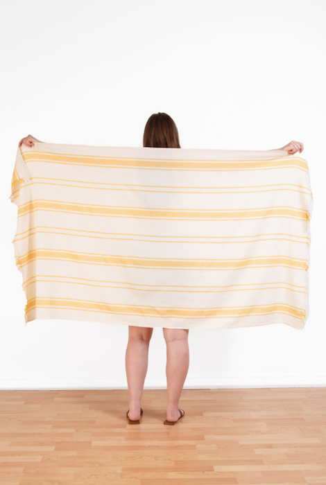 Tofino Towel THE WILLOW | Stripe Turkish Towel - Saffron