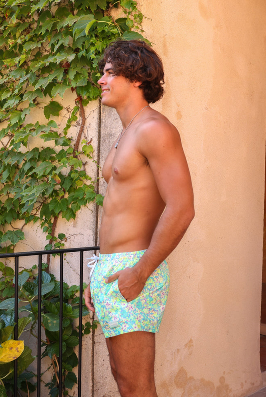 BAÑADOR ELÁSTICO DE 4" PARA HOMBRE KULANI KINIS - HIBISCUS FIZZ