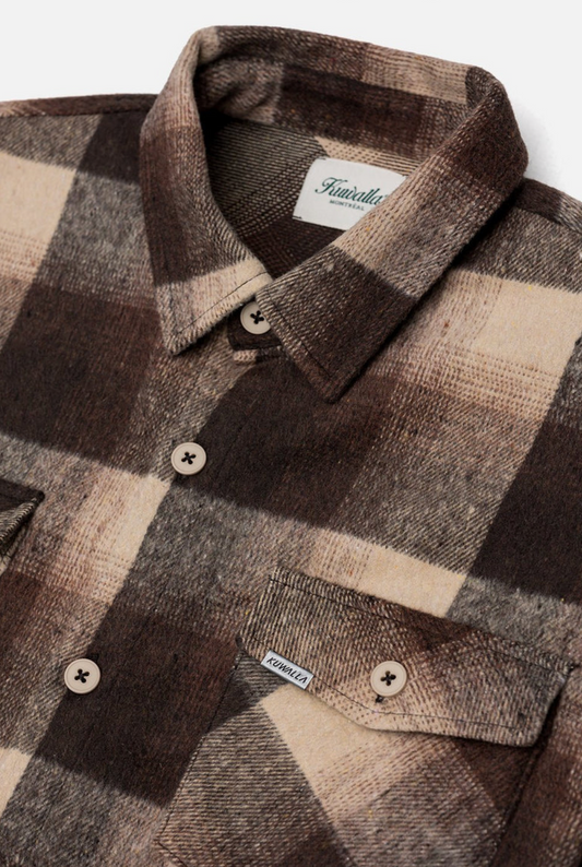 KUWALLA TEE FLANNEL OVERSHIRT - BROWN