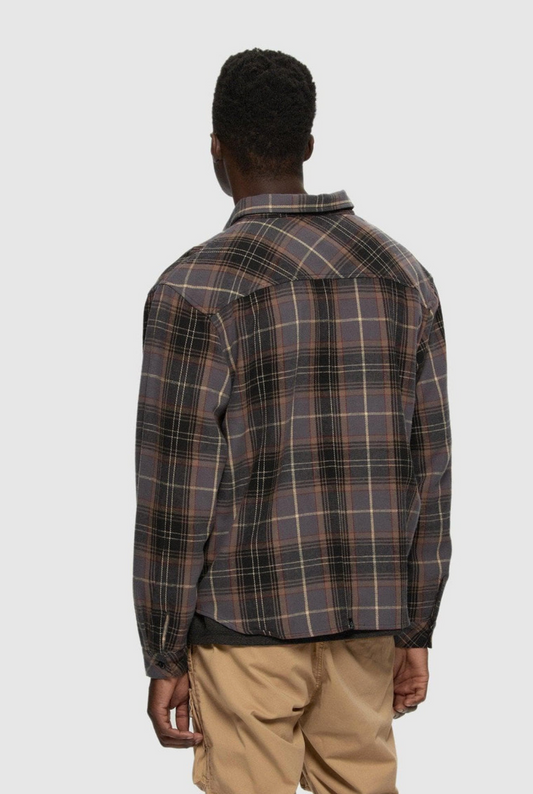 T-SHIRT À CARREAUX MI-ÉPAISSEUR KUWALLA GRIS