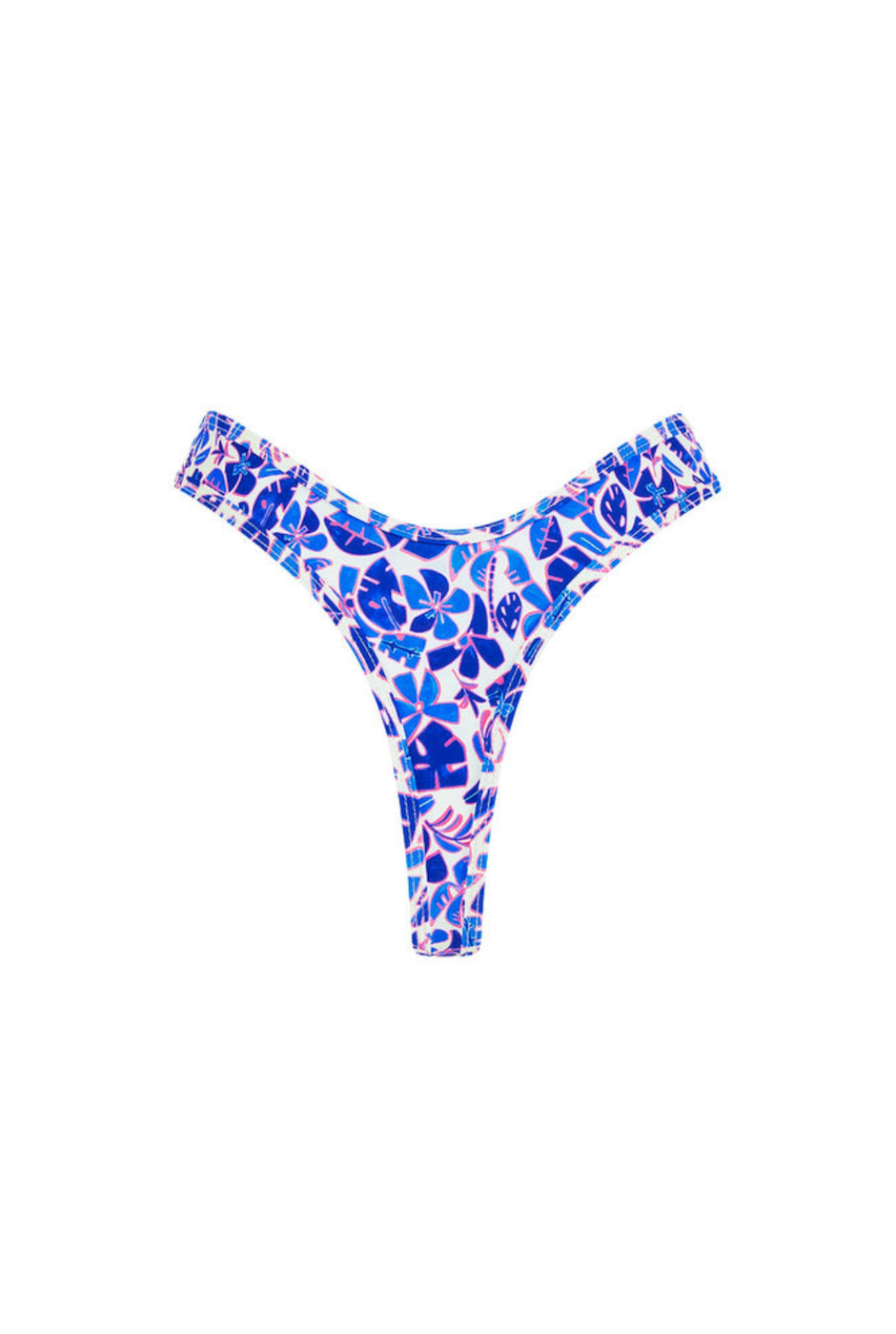 Kulani Kinis High Leg Thong Bikini Bottom - Ocean Colada