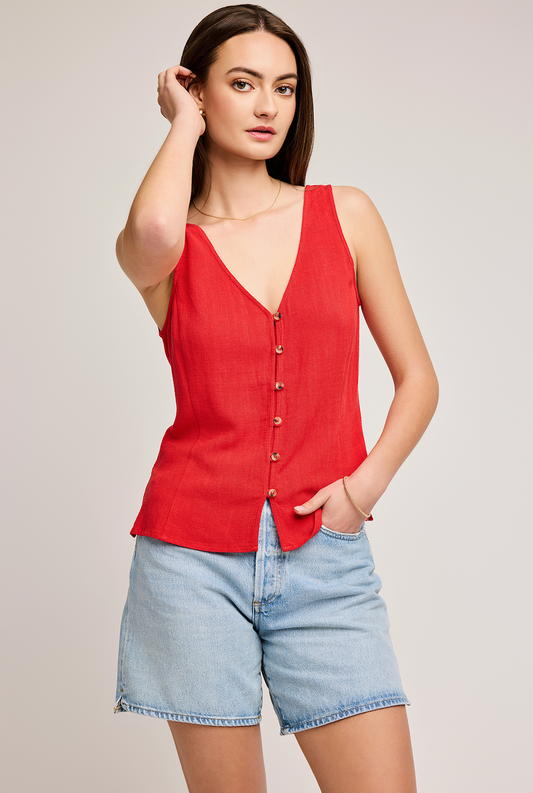 Gentle Fawn Jules Linen Tank - Red