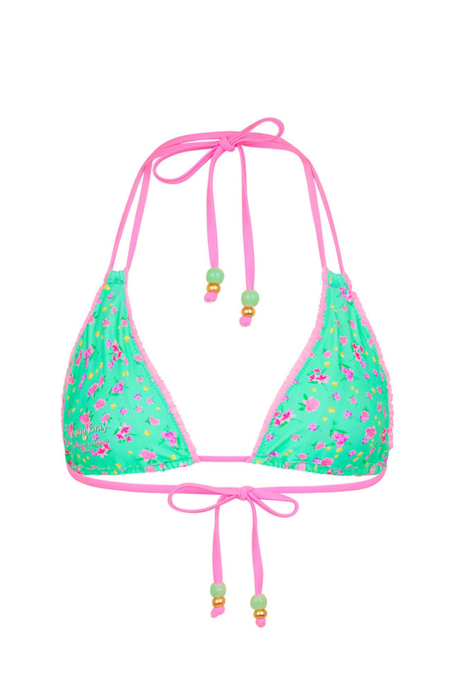 Kulani Kinis Decorative Panel Halter Bikini Top - Mint Macaron