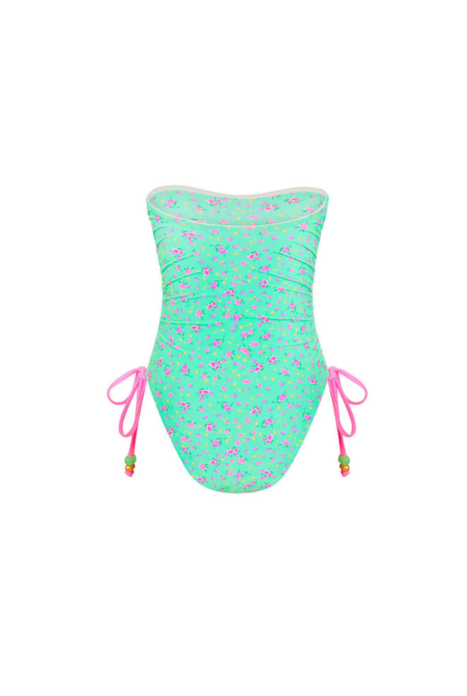 Kulani Kinis Ruched Bandeau Classic Cut One Piece - Mint Macaron