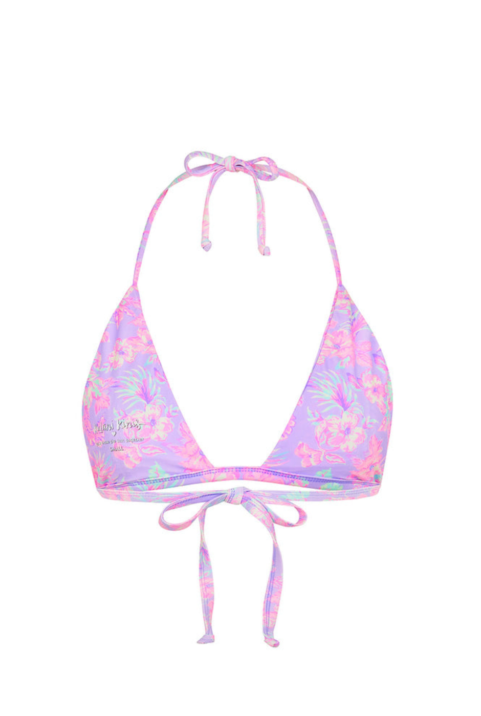 Kulani Kinis Gathered Stitch Bralette Bikini Top - Lilac Love
