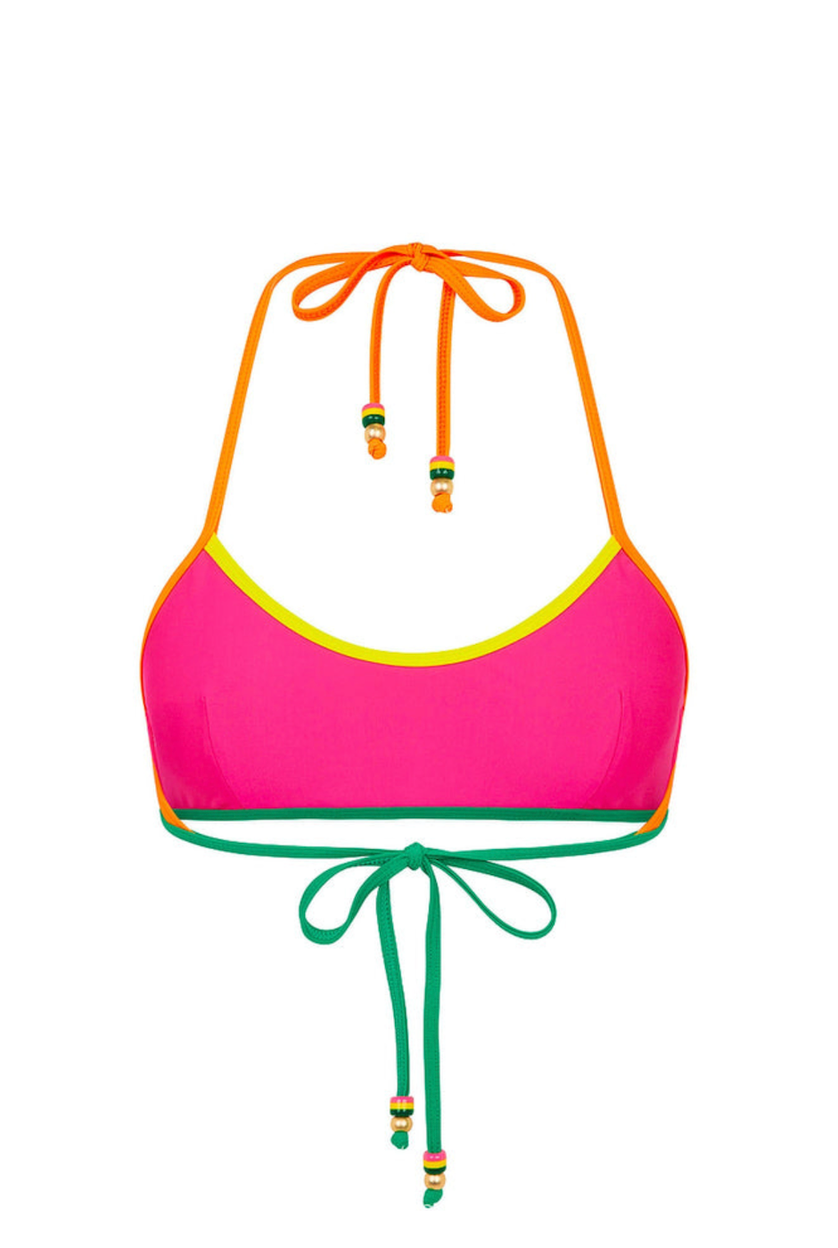 Kulani Kinis Bind Halter Crop Bikini Top - Passionfruit Punch