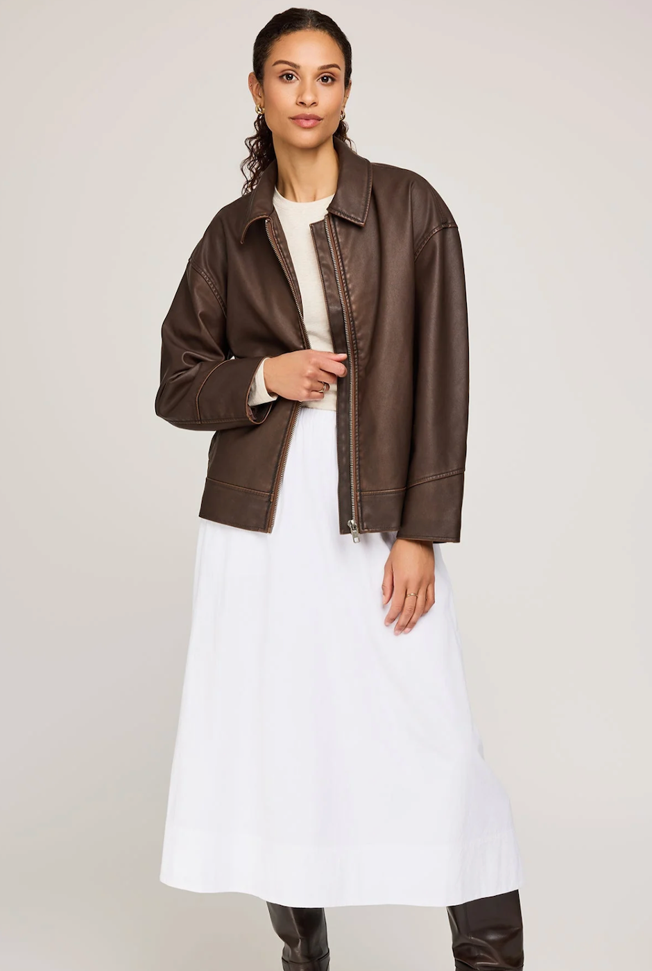 Gentle Fawn Audrey Vegan Leather Jacket - Chocolate
