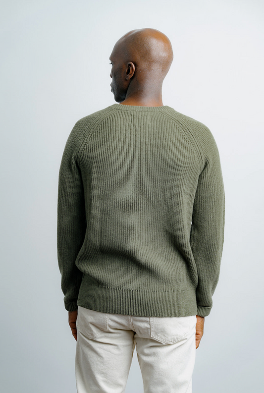 Champlain Fisherman Sweater - Olive