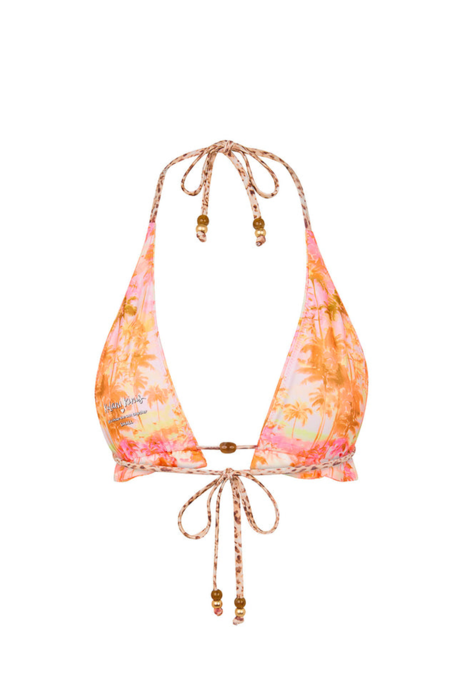 Kulani Kinis Frill Halter Bralette Bikini Top - Wild Skies