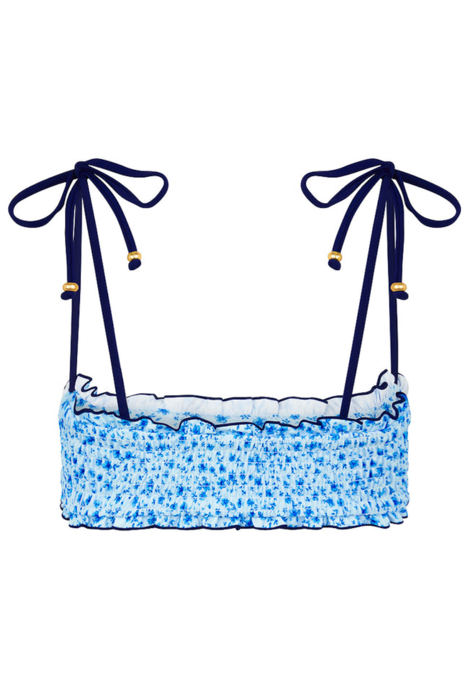 Kulani Kinis Shirred Crop Tie Bikini Top - Dream Flower