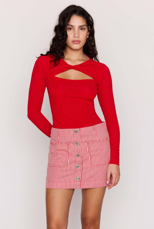 MINKPINK Rosa Twist Front Top - Red