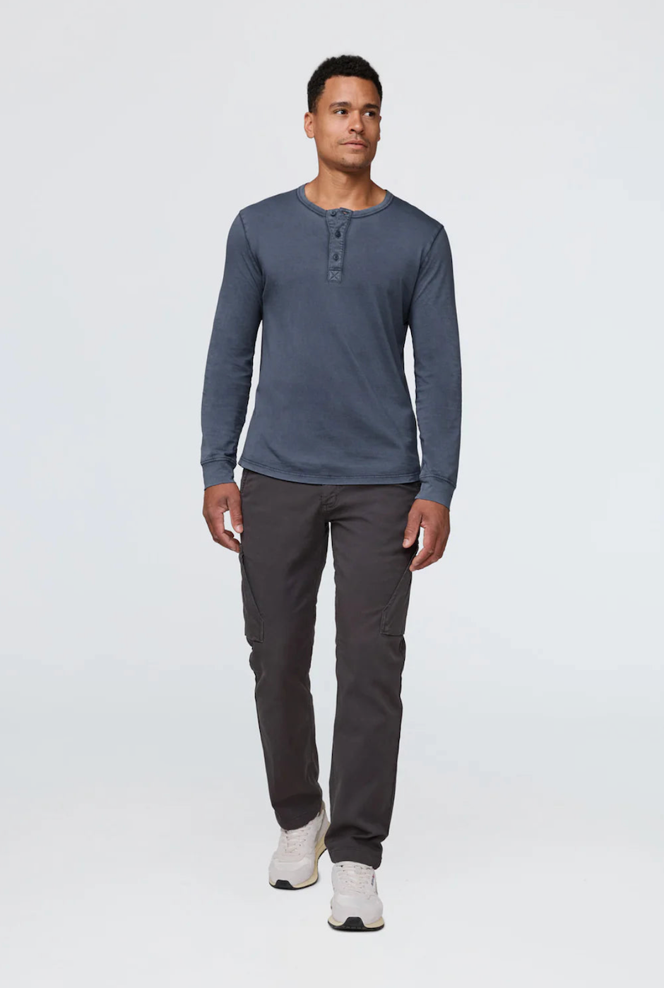 DUER PurePima Vintage Henley - Washed Indigo