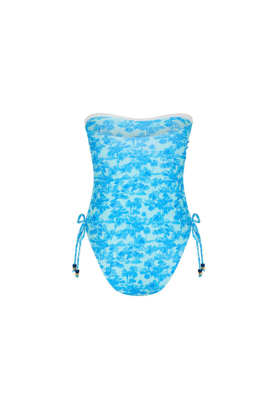 Kulani Kinis Ruched Bandeau Classic Cut One Piece - Ocean Paradise