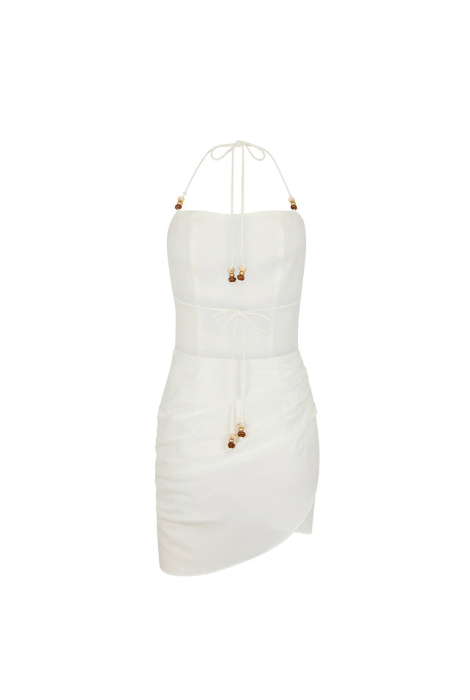 Kulani Kinis Ruched Side Mini Dress - Whipped White