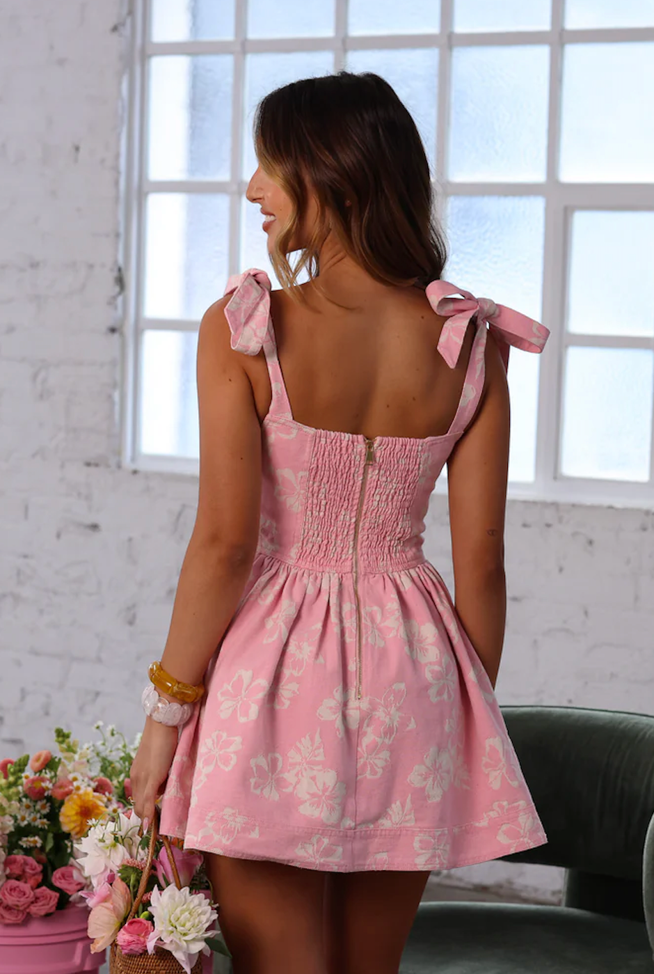 Kulani Kinis Ruffle Corset Mini Dress - Pixie Denim