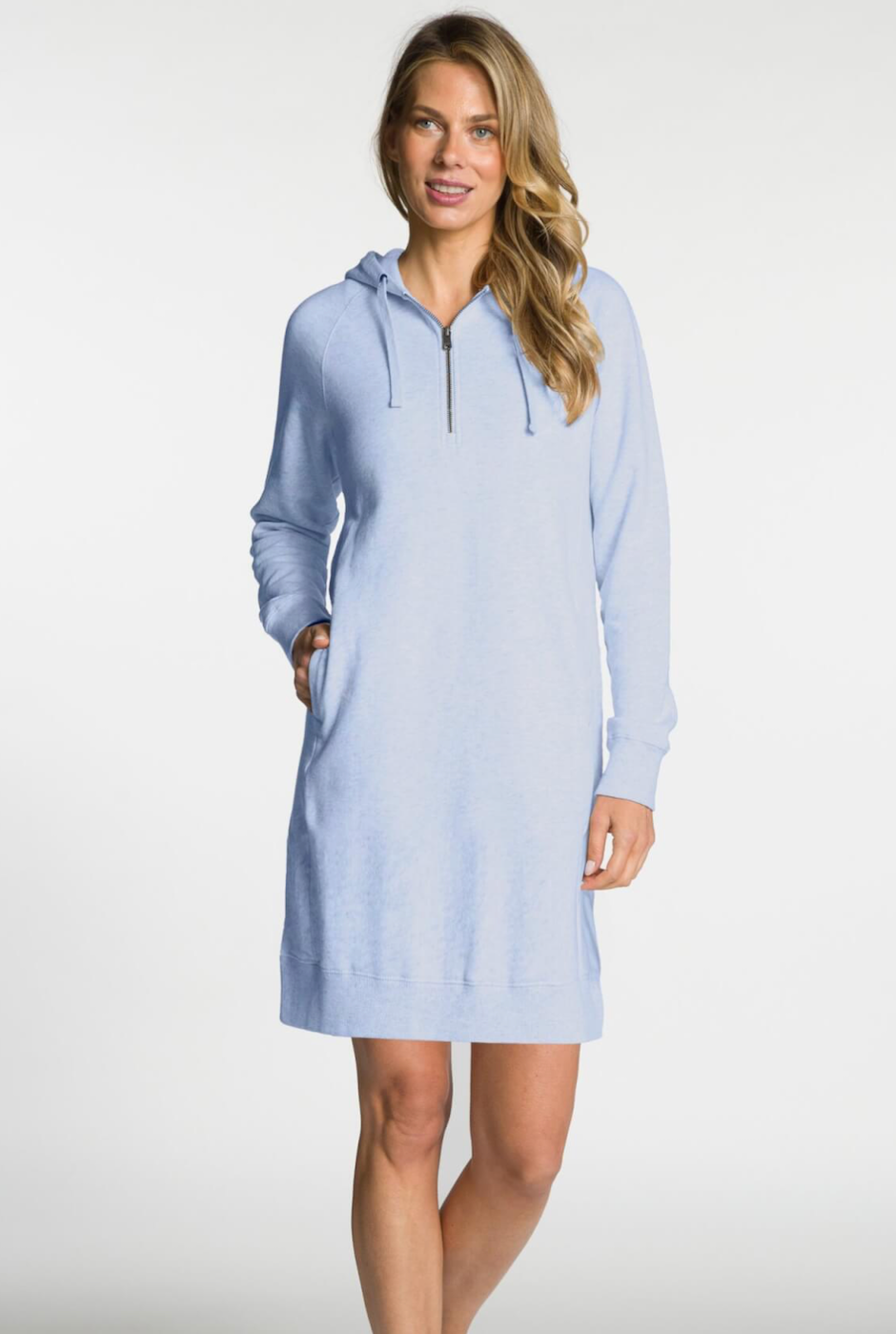 DKR & Co Long Sleeve 1/4 Zip Hooded Dress