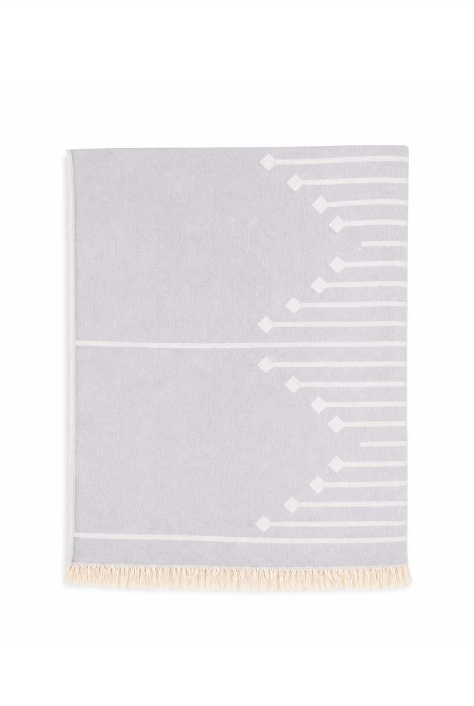 Pokoloko - Arrow Throw Blanket/XL Towel - Light Grey/Ecru