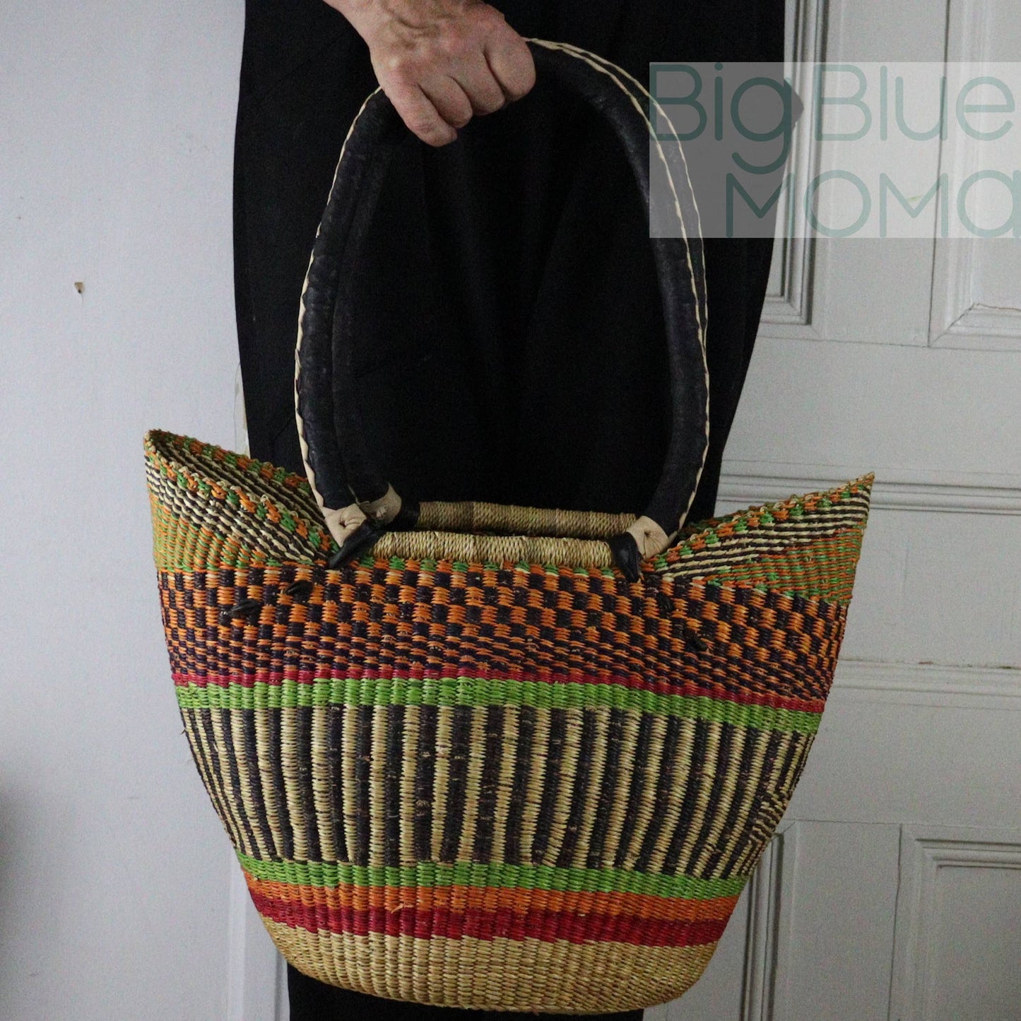 Big Blue Moma Shoulder Shopper - Traditional Palette