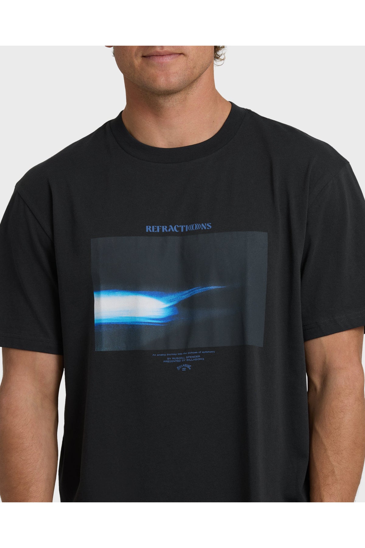 Billabong Night Surf Premium Short Sleeve T-Shirt in Black Vintage, fabric and design detail