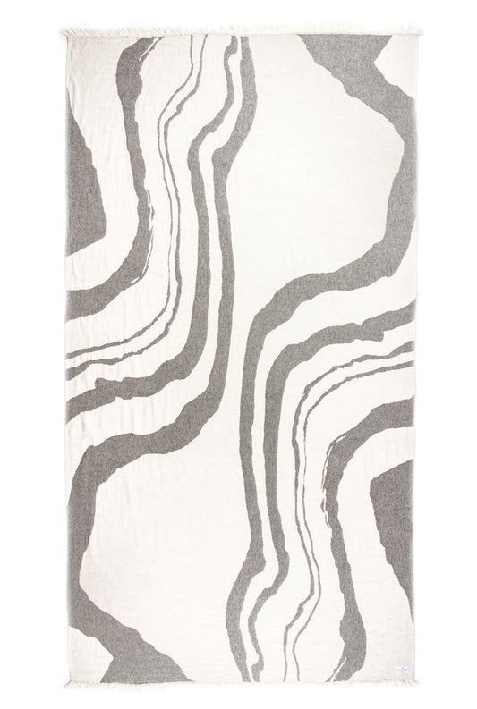 Toalla de mezcla de lana Mara Tofino Towel - Natural/Shadow