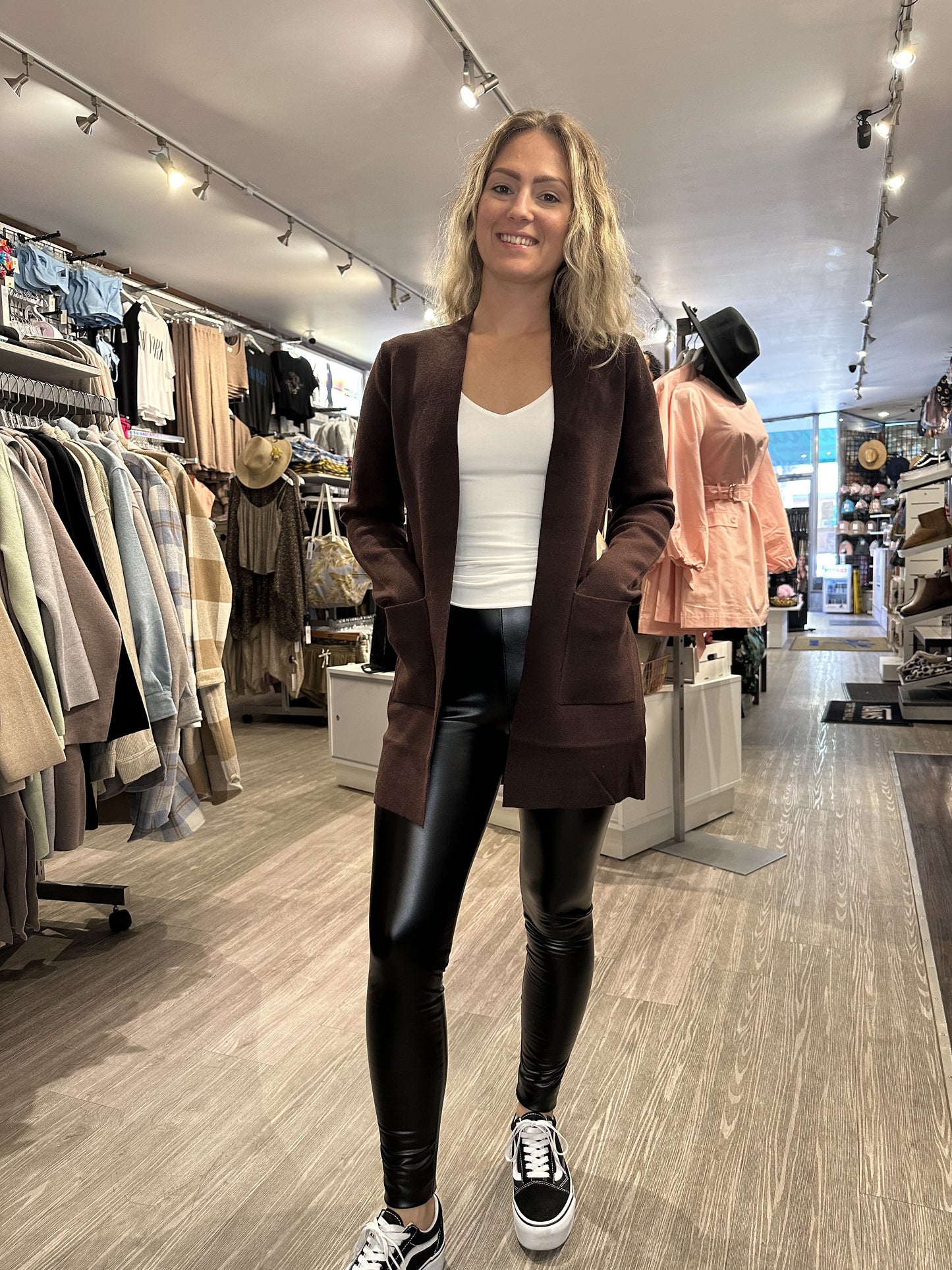 CARDIGAN OUVERT DKR & CO MARRON FONCÉ