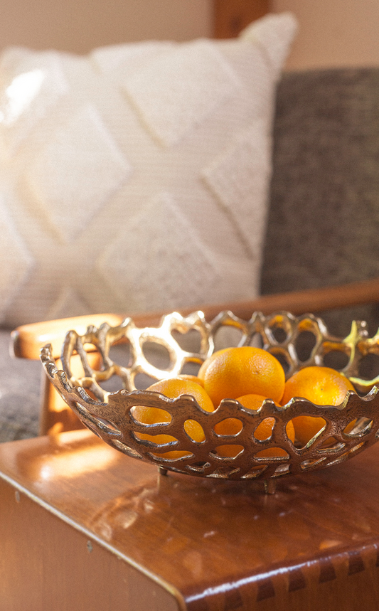 PINK MARTINI THE LOMMA BOWL CAST ALUMINUM GOLD