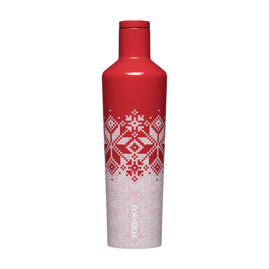 CORKCICLE CANTEEN 25 OZ FAIRISLE RED