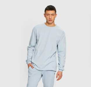 CAMISETA KUWALLA VINTAGE MANGA LARGA AZUL CELESTIAL