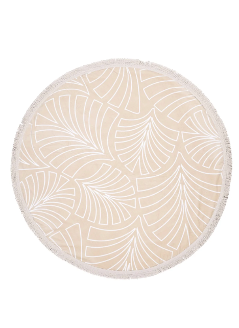 SERVIETTE TOFINO SERVIETTE RONDE EN VELOURS THE PALM SABLE