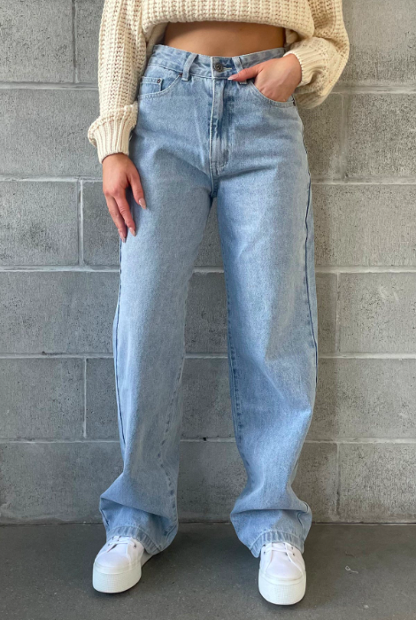 T-shirt Kuwalla taille haute en denim bleu clair