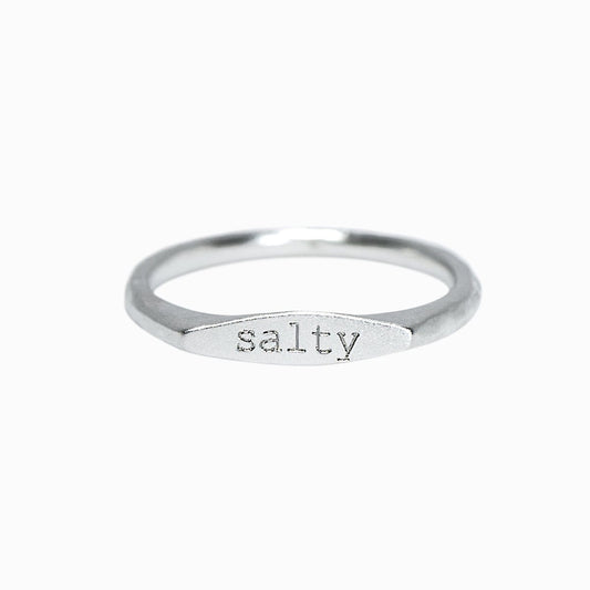 PURA VIDA SALTY VIBES STACKING RING SILVER
