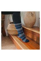 Pokoloko Crew Alpaca Socks in Lapis Lazuli, soft Peruvian baby alpaca crew socks
