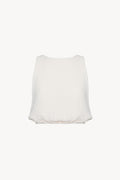 Pokoloko Crinkle Keyhole Tank Top in Cream