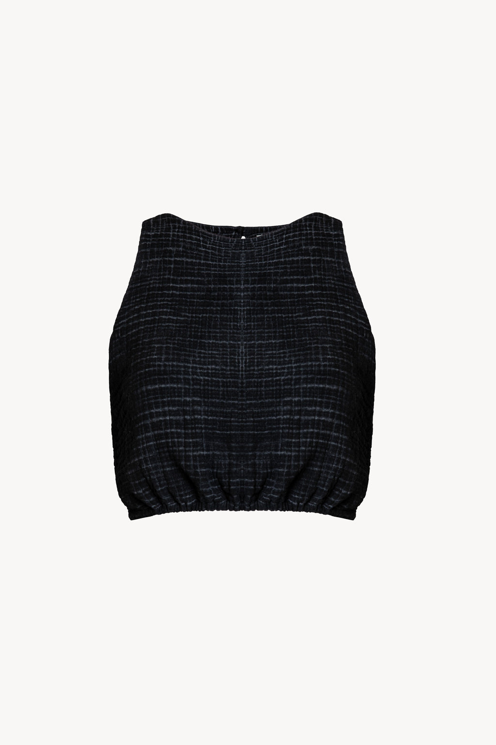 Pokoloko Crinkle Keyhole Tank Top in Black