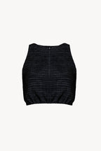 Pokoloko Crinkle Keyhole Tank Top in Black