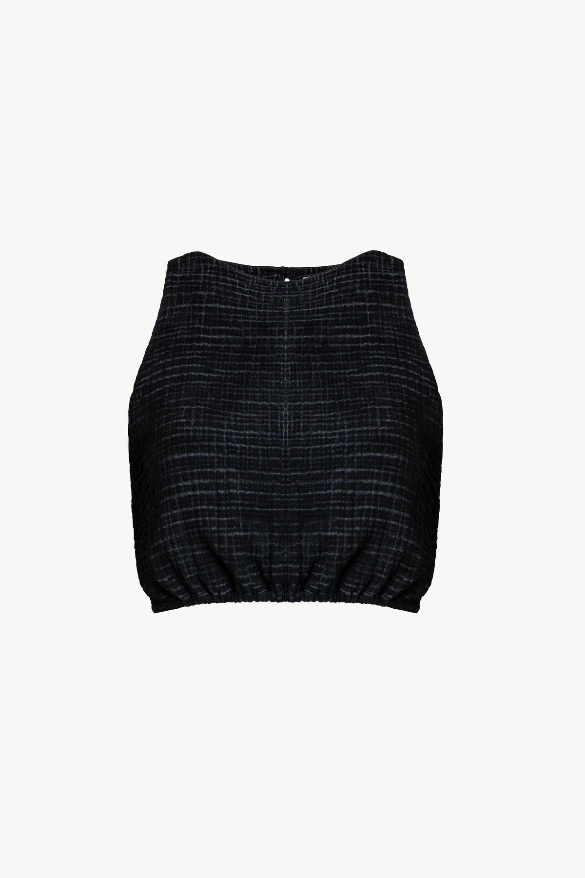 Pokoloko Crinkle Keyhole Tank Top in Black