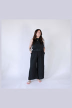 Pokoloko Crinkle Keyhole Tank Top in Black