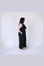 Pokoloko Crinkle Keyhole Tank Top in Black