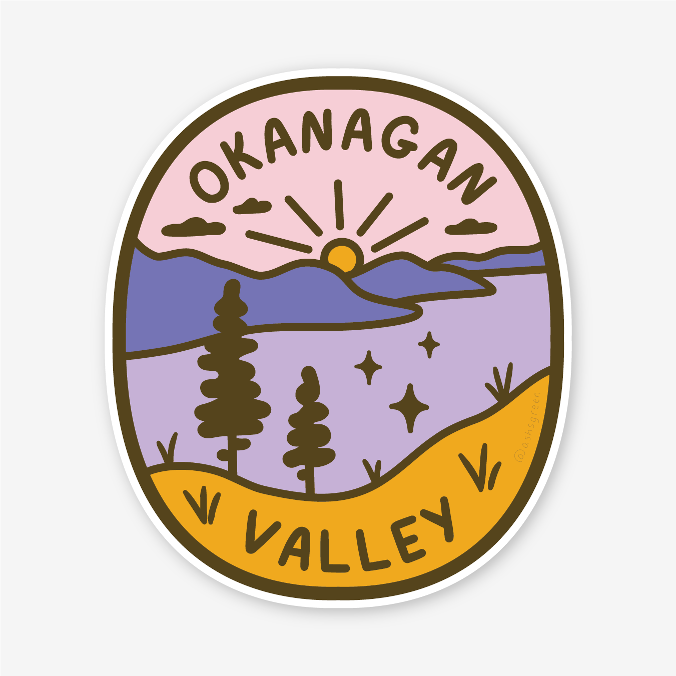 Okanagan Valley Views - 3" vinyl sticker