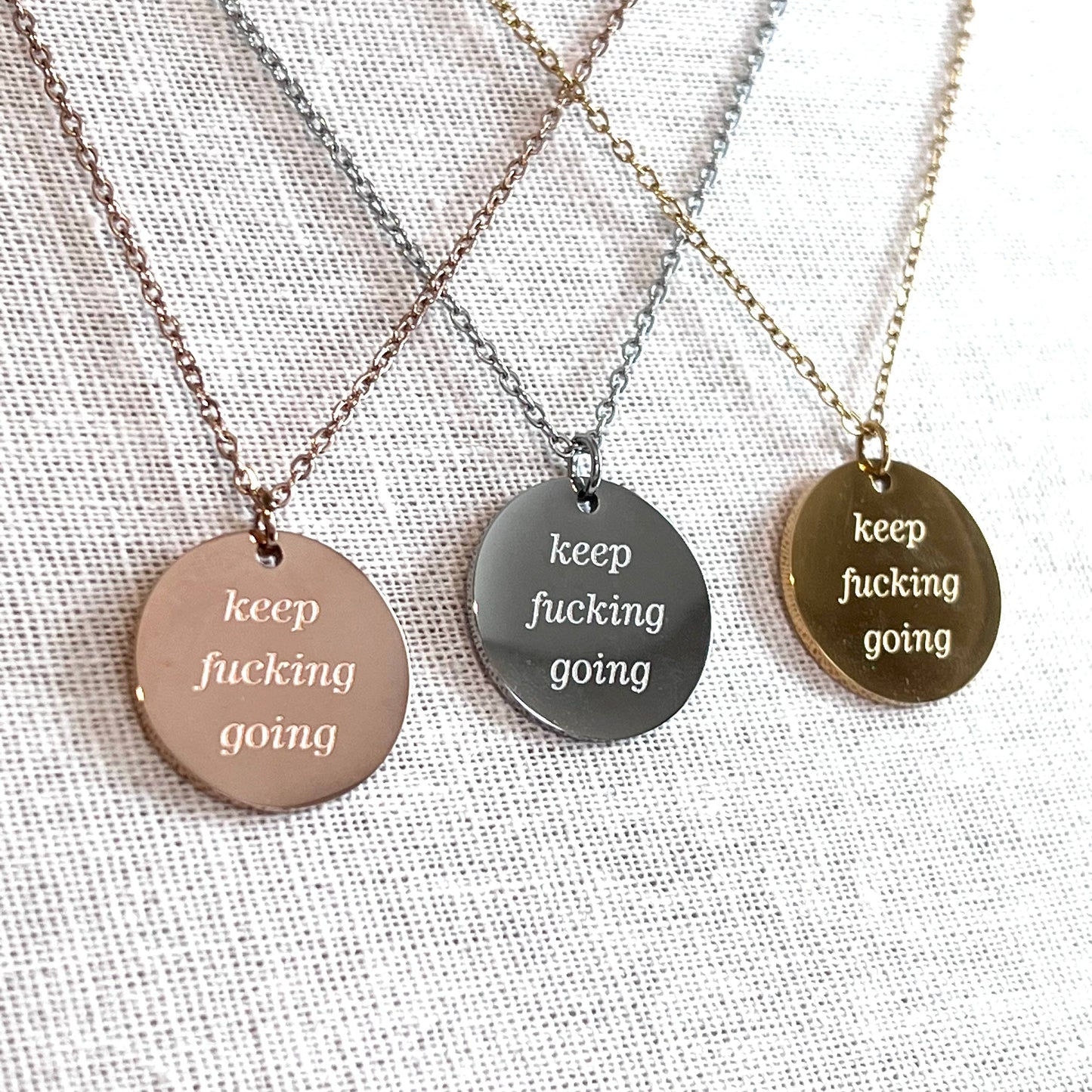 Royce and Oak Keep F*cking Going Necklace - Gold
