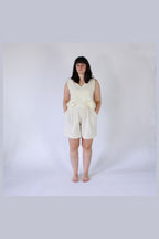 Pokoloko Crinkle Relaxed Shorts in Cream