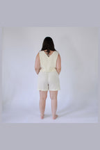 Pokoloko Crinkle Relaxed Shorts in Cream