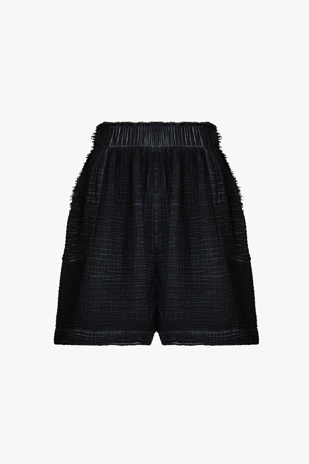 Pokoloko Crinkle Relaxed Shorts in Black
